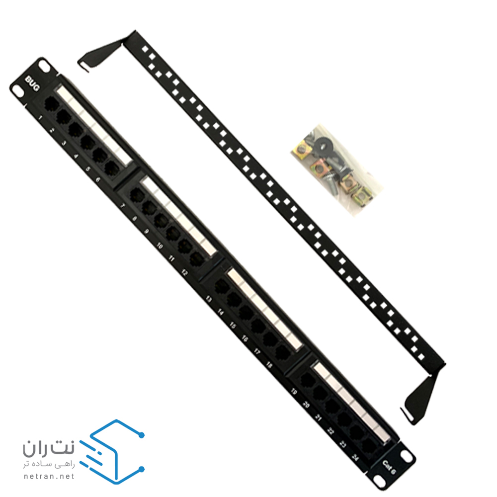 پچ پنل 24 پورت Cat6 UTP باگ – BUG-4